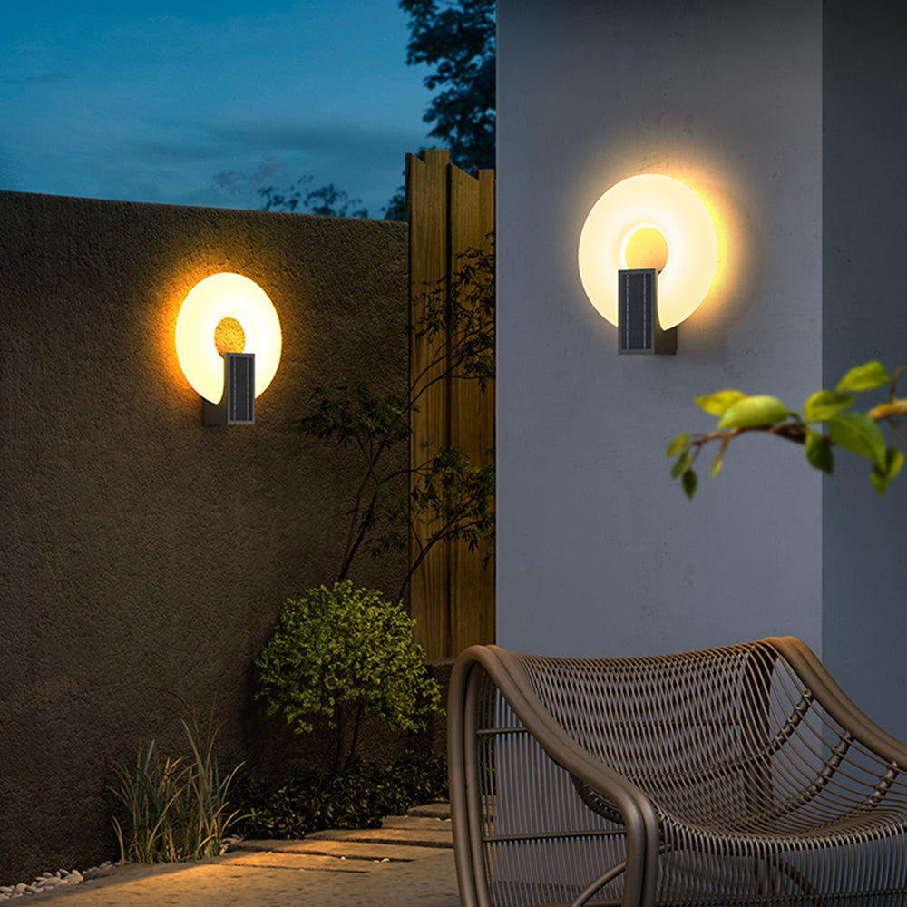 Paul® Solar Ring lampe murale extérieure en métal et acrylique pour jardin et balcon