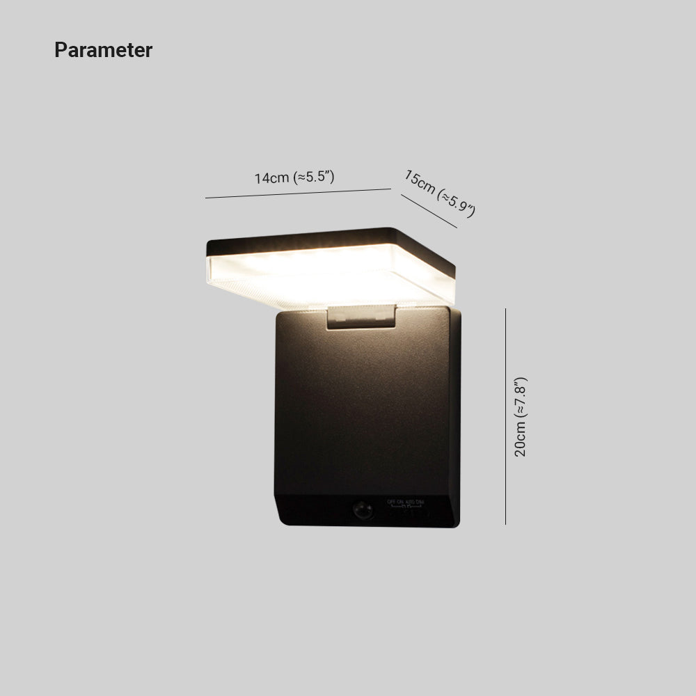 Paul® Applique Murale LED Solaire Moderne avec Détecteur de Mouvement en Noir