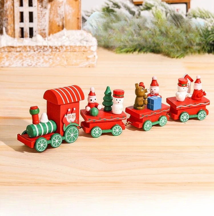 FestTrain® Charmante Décoration de Noël en Bois pour une Ambiance Festive