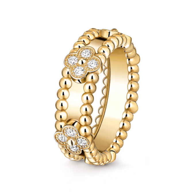 Anello Trifoglio | Anello Perline Trifoglio | Anello Portafortuna | Anello Elegante Donna