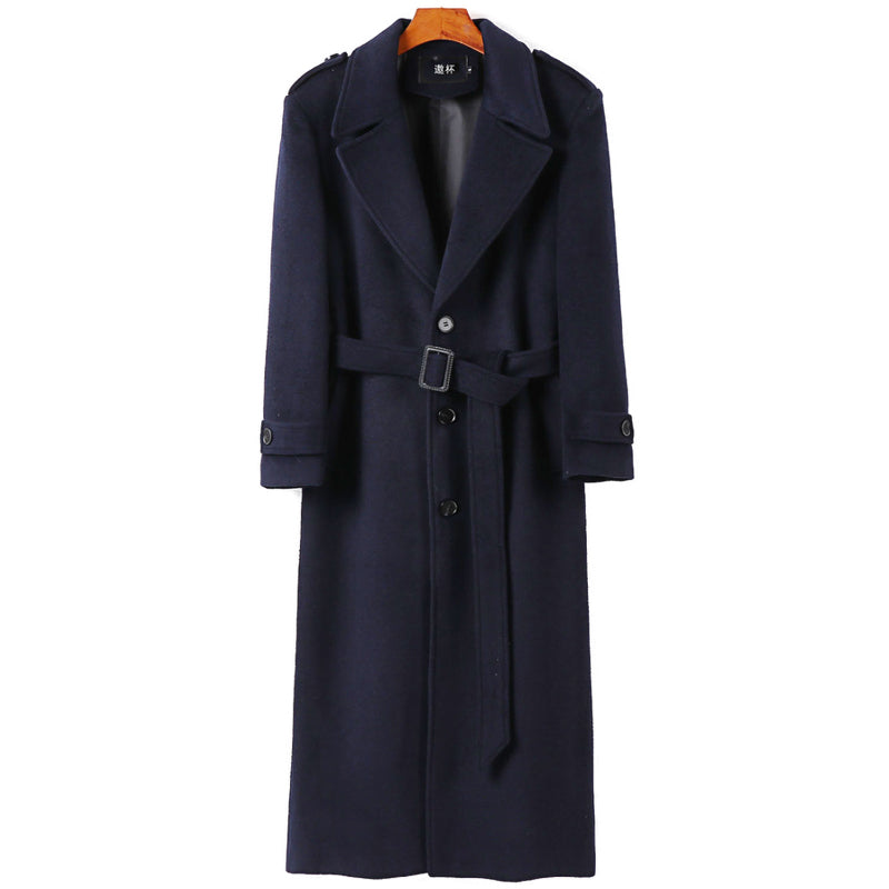 Cappotto lungo monopetto in lana