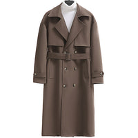 Trench lungo in poliestere per uomo taglie forti