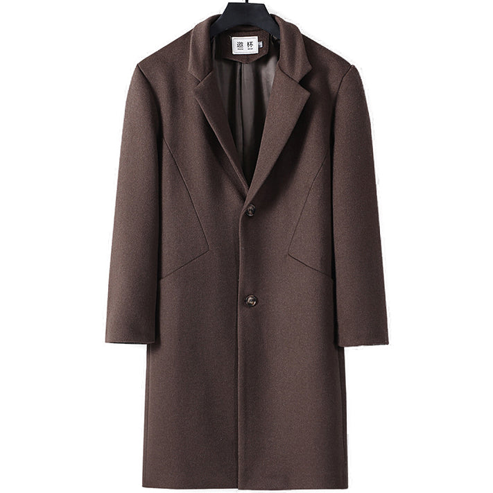 Cappotto monopetto di lana misto lunghezza media