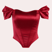 Top Scollato in Cotone Misto Donna
