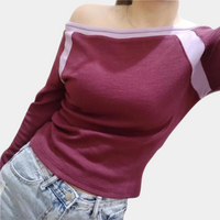Top a Spalle Scoperte Viola in Poliestere - Elegante Top da Sera
