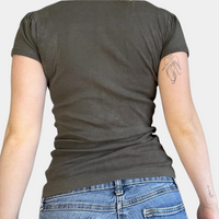 Top Casual Donna in Tessuto Elasticizzato a Coste Grigio