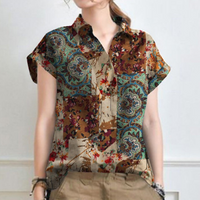 Camicia da donna in cotone leggero floreale
