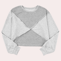 Top Estivo Grigio in Cotone con Design Patchwork