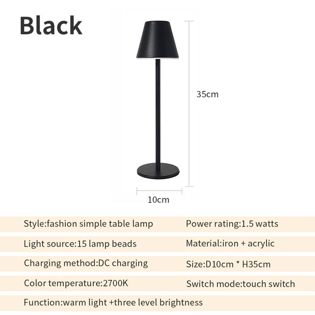 EcoGlow - Lampe de Table Rechargeable