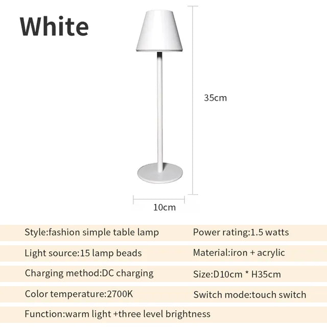 EcoGlow - Lampe de Table Rechargeable