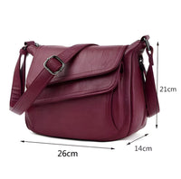 Borsa a tracolla in pelle con doppia patta | Pelle vegana con tracolla regolabile