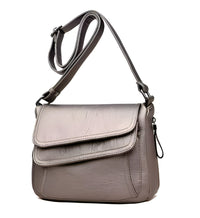 Borsa a tracolla in pelle con doppia patta | Pelle vegana con tracolla regolabile