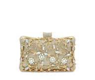 Embroidered Box Clutch Bag | Rhinestone Detail