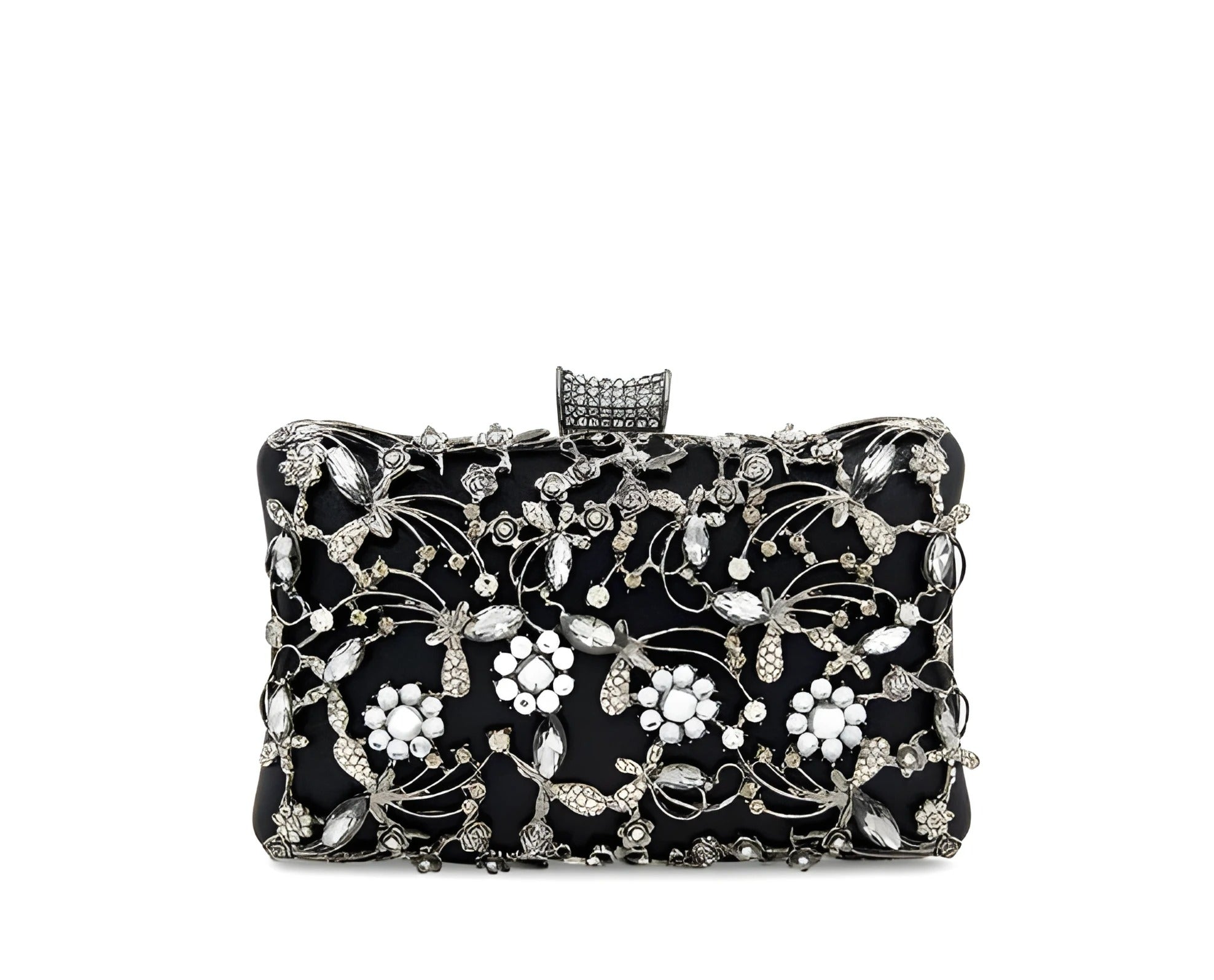 Borsa Pochette Rigida Ricamata | Dettagli con Strass