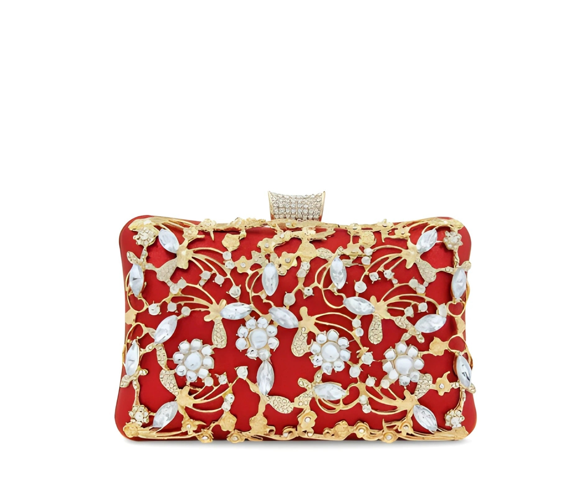 Borsa Pochette Rigida Ricamata | Dettagli con Strass