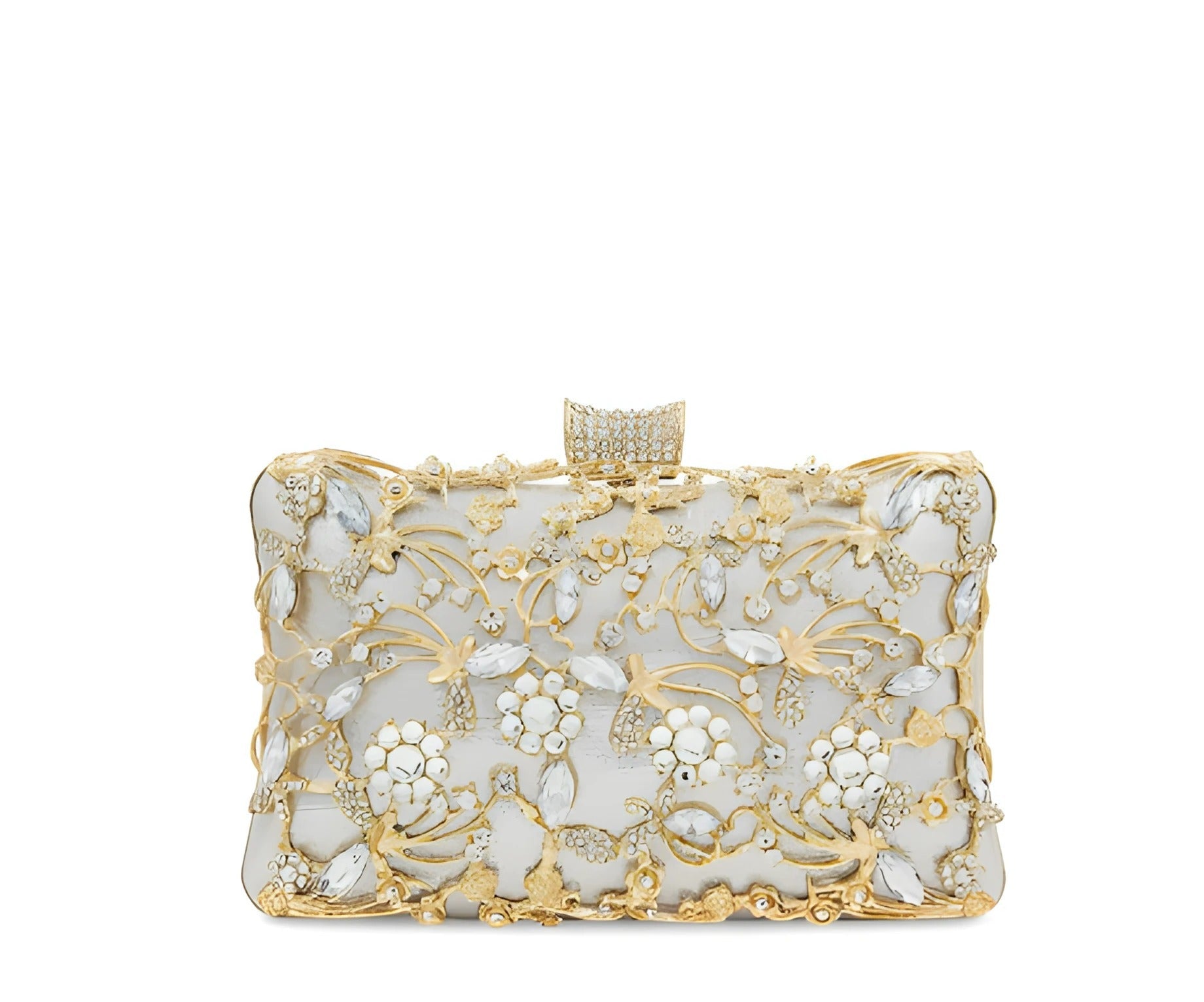 Borsa Pochette Rigida Ricamata | Dettagli con Strass