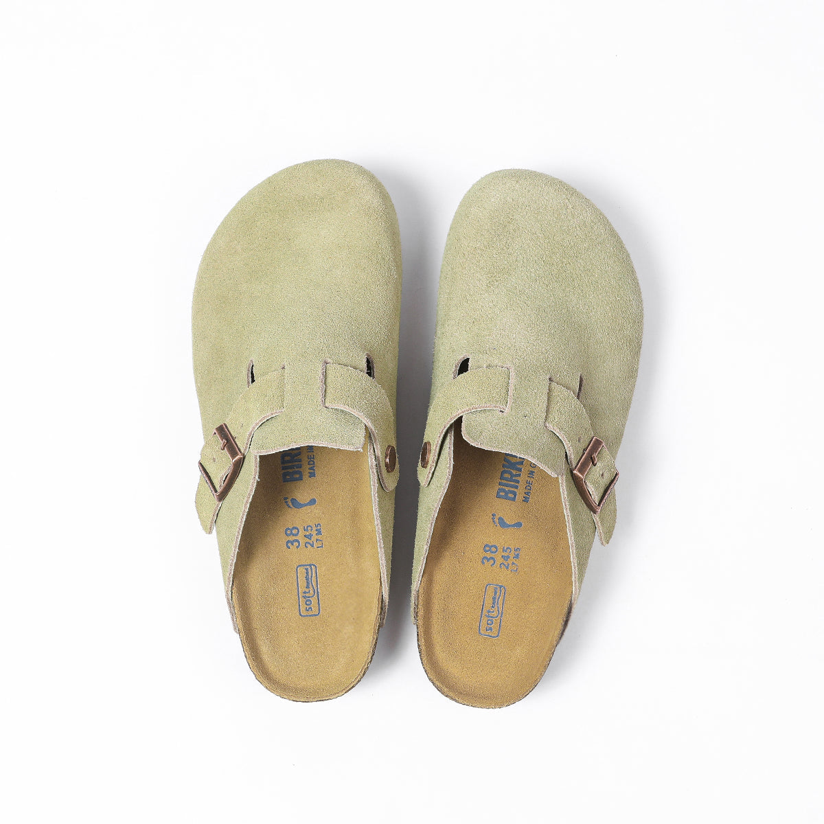 Clogs in pelle scamosciata Light Olive Classic