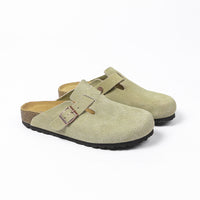 Clogs in pelle scamosciata Light Olive Classic