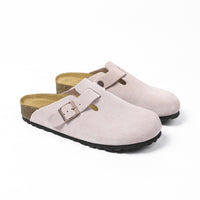 Clogs in Pelle Scamosciata Rosa