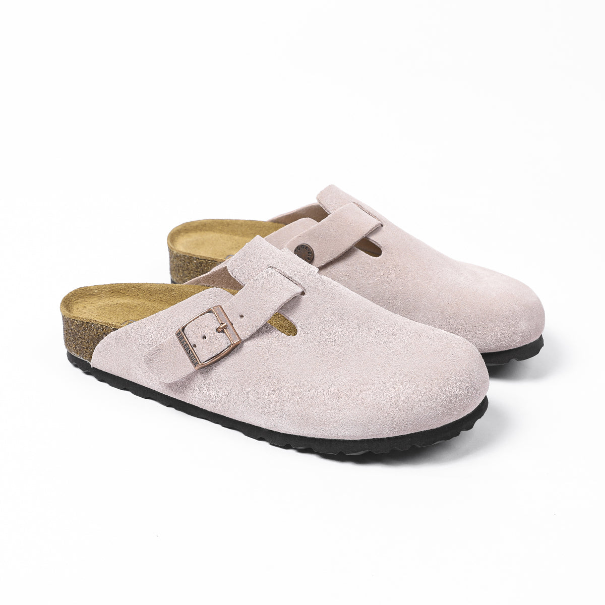 Clogs in Pelle Scamosciata Rosa