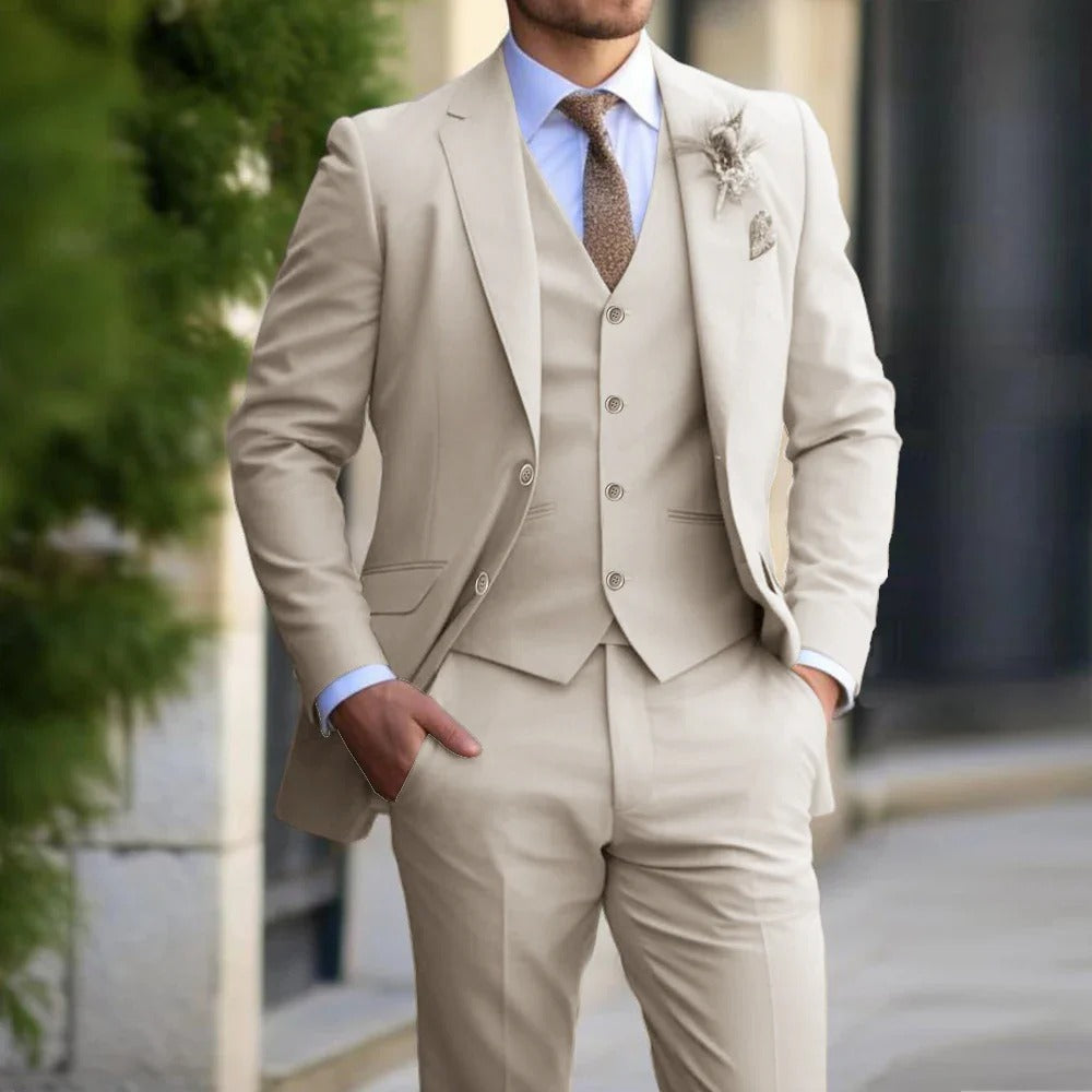 Abito Elegante Tre Pezzi in Misto Poliestere-Cotone