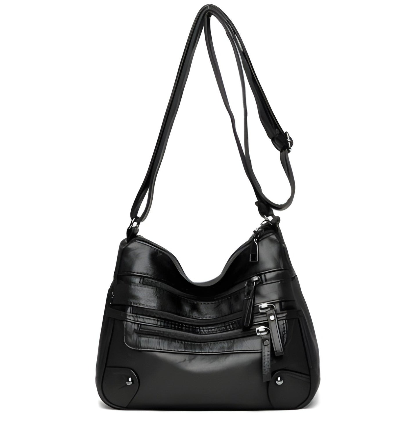 Borsa a Tracolla con Tasche Multiple e Tracolla Regolabile in Pelle Vegana