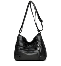 Borsa a Tracolla con Tasche Multiple e Tracolla Regolabile in Pelle Vegana