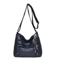 Borsa a Tracolla con Tasche Multiple e Tracolla Regolabile in Pelle Vegana