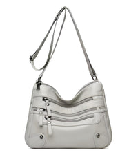 Borsa a Tracolla con Tasche Multiple e Tracolla Regolabile in Pelle Vegana