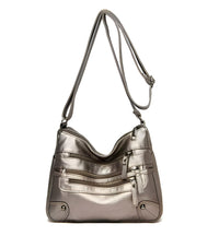 Borsa a Tracolla con Tasche Multiple e Tracolla Regolabile in Pelle Vegana