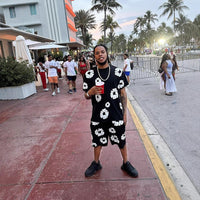 Pantaloncini in Cotone con Fiori 3D Stampati