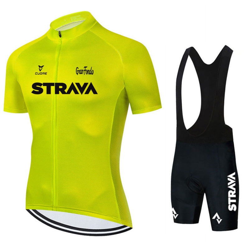 Set Combinato Abbigliamento Ciclismo Uomo con Maglia e Pantaloni Traspiranti