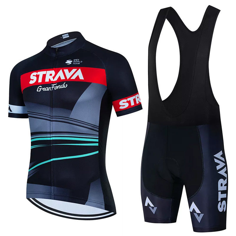 Set Combinato Abbigliamento Ciclismo Uomo con Maglia e Pantaloni Traspiranti