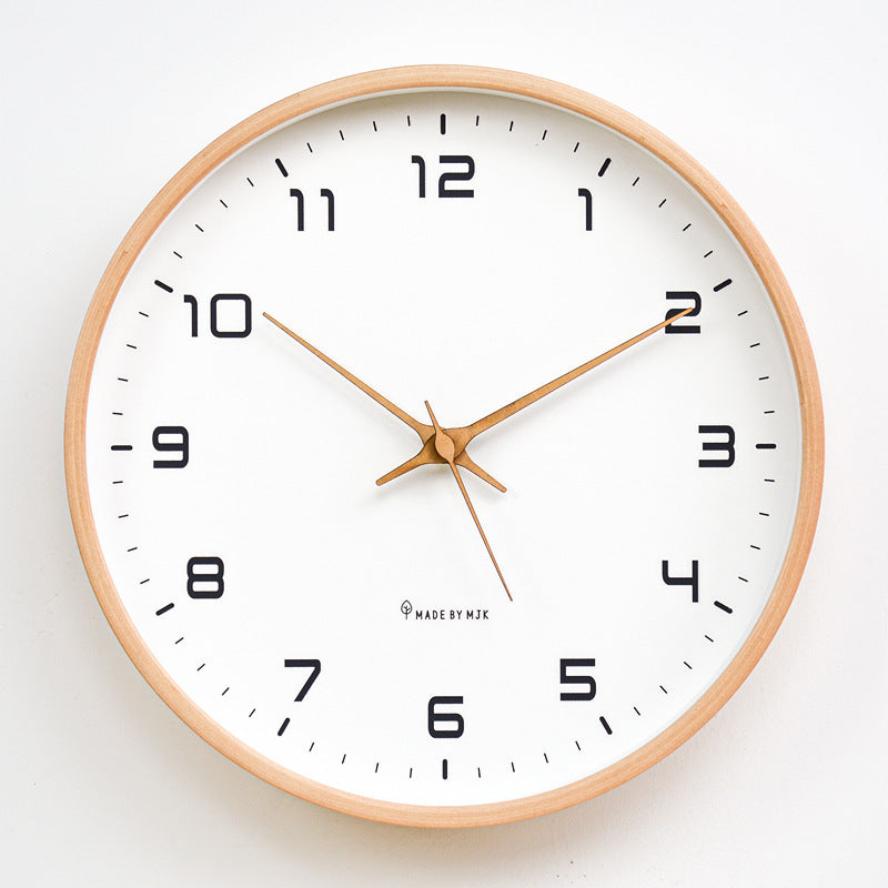 Horloge Murale en Bois Minimaliste Décorative