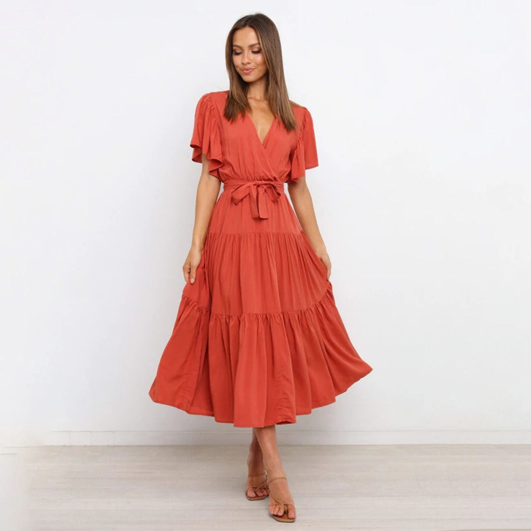 Vestito Midi Casual per Donna, Vestibilità Elegante e Tessuto Traspirante
