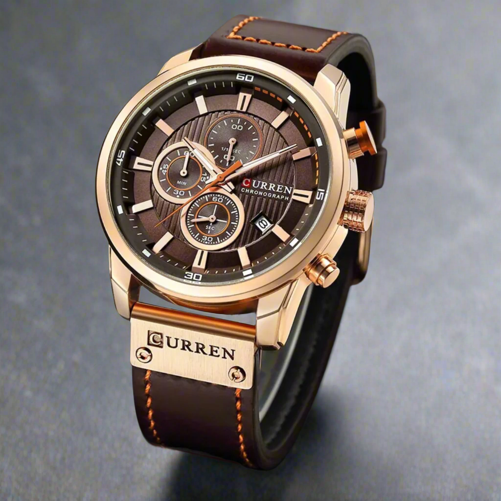 Montre homme élégante | Bracelet en cuir marron & mécanisme quartz précis Scopri l'eleganza con il nostro orologio da polso classico, un accessorio che sublima ogni tuo look. Perfetto per ogni occasione, questo orologio con il suo cinturino in pelle vero e un design raffinato, non è solo un complemento di moda ma anche altamente funzionale. Eleganza e performance si incontrano in questo orologio: è l'accessorio perfetto per completare un look da ufficio o una tenuta casual. Design raffinato: