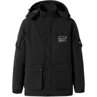 Giacca invernale spessa e pesante oversize uomo con cappuccio staccabile