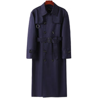 Cappotto trench doppiopetto lungo al ginocchio da uomo oversize