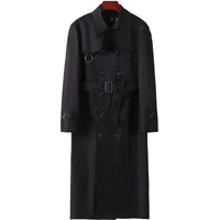 Cappotto trench doppiopetto lungo al ginocchio da uomo oversize