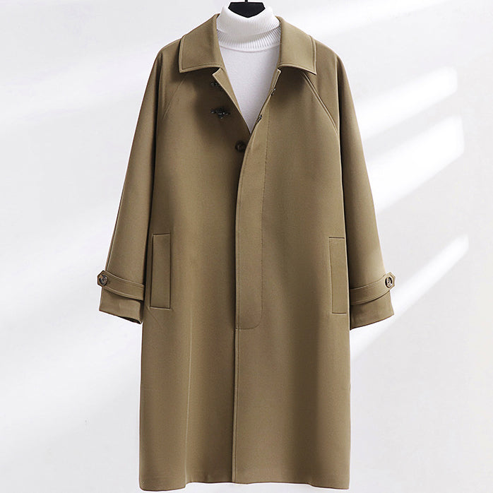 Trench Coat Uomo Oversize con Fibbia