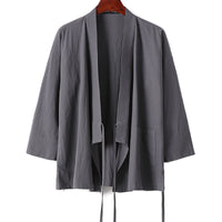 Giacca Kimono Uomo Taglie Forti Con Cintura
