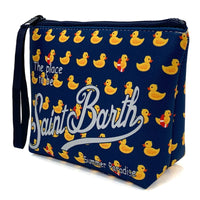 Pochette a righe con chiusura zip