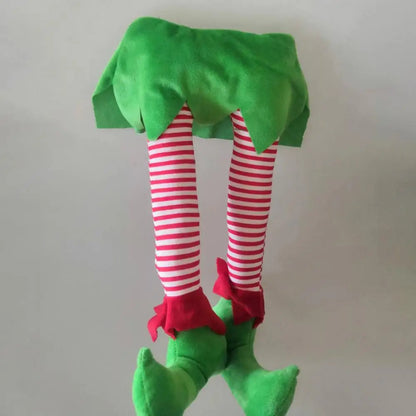 XmasFlair® Supports de Jambe en Peluche Festifs pour une Décoration de Noël Enchantée