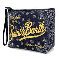 Pochette a righe con chiusura zip