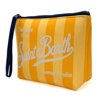 Pochette a righe con chiusura zip