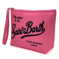 Pochette a righe con chiusura zip