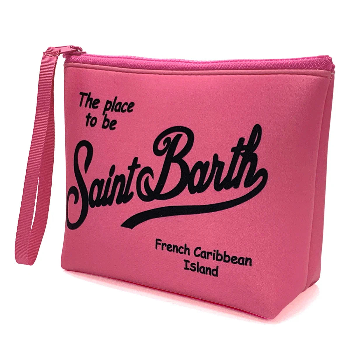 Pochette a righe con chiusura zip