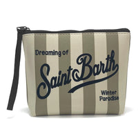 Pochette a righe con chiusura zip