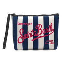 Pochette a righe con chiusura zip