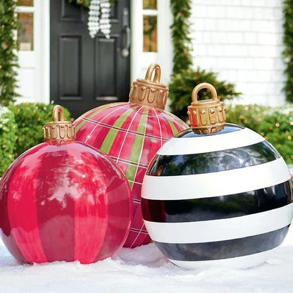 HoliDecor® Grande Boule de Noël en PVC Résistante aux Intempéries 60 cm